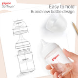 Pigeon SofTouch PP Wide Neck Baby Bottle 330mL suits 6+ month