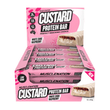 Muscle Nation Custard Protein Bar White Choc Raspberry 60g Pack of 12