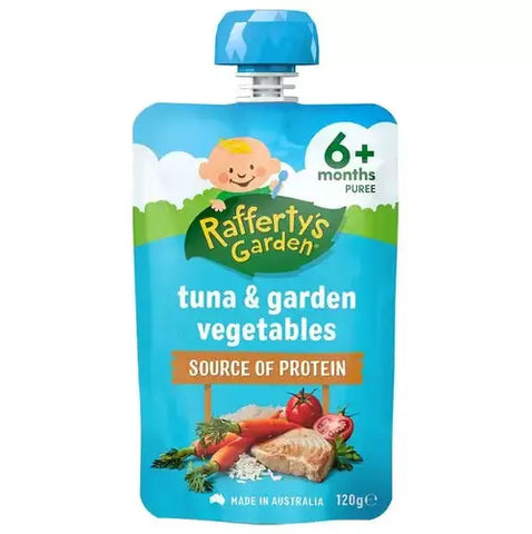 Raffertys Garden Protein Tuna & Vegetables Baby Food Rice Puree Meal Pouch 120G