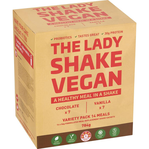 THE VEGAN LADY SHAKE VARIETY 14 PACK