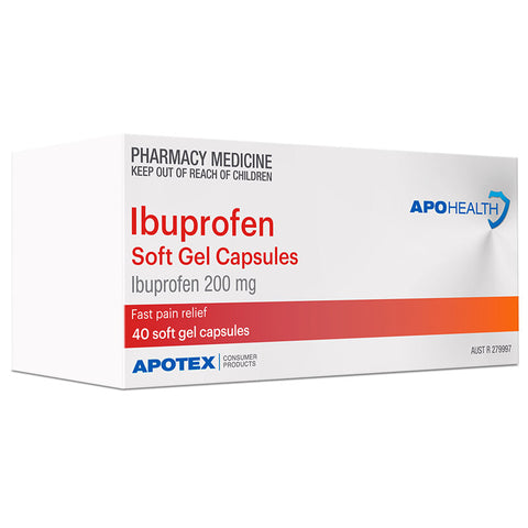Apohealth Ibuprofen 200mg Soft Gel Cap 40 Pack
