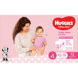 Huggies Ultra Dry Nappies Girls Size 4 (10-15kg) 72 Pack