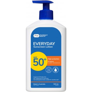 Pharmacy Health Sunscreen  Everyday Lotion Spf50+ 500ml