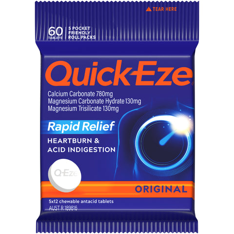 Buy Quick-eze Heartburn & Indigestion Relief Original 60 Pack Online at ...