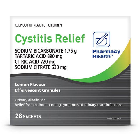 PHarmacy Health CYSTITIS RELIEF 28 SACHETS LEMON