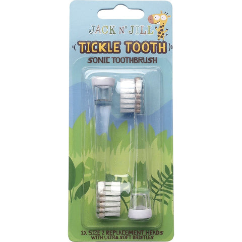 Jack N' Jill Replacement Heads Sonic Toothbrush Tickle Tooth 2pk