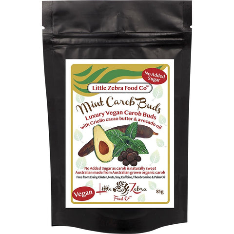 LITTLE ZEBRA CHOCOLATES Carob Buds Mint 85g