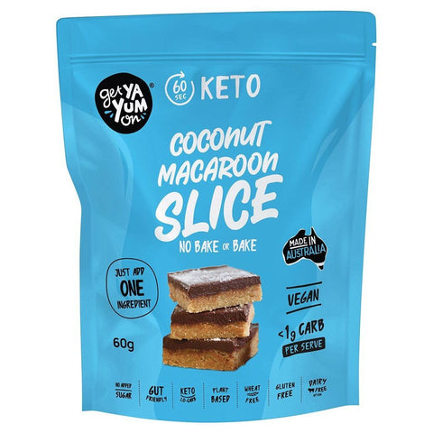 GET YA YUM ON Keto Slice Coconut Macaroon 60g 10PK