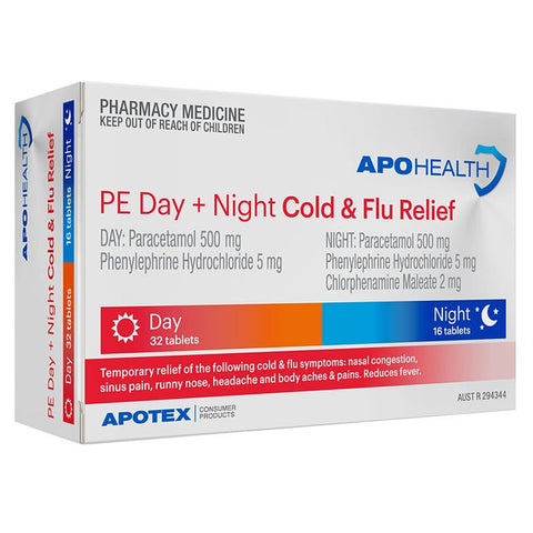 Apohealth PE Day + Night Cold & Flu Relief Tablets 48 Pack