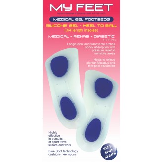 Body Assist Medical Gel Footbeds - Heel to Ball (3/4 Pair)