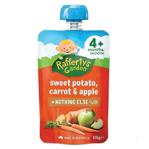 Raffertys Garden Smooth Sweet Potato Carrot Apple 4 Months +120g